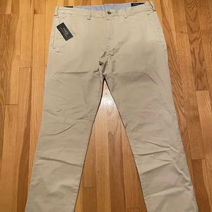 New Polo Ralph Lauren Men’s Core Replen Beige Long Pants Size 36 x 34 Slim Fit